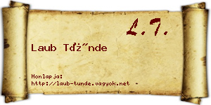 Laub Tünde névjegykártya